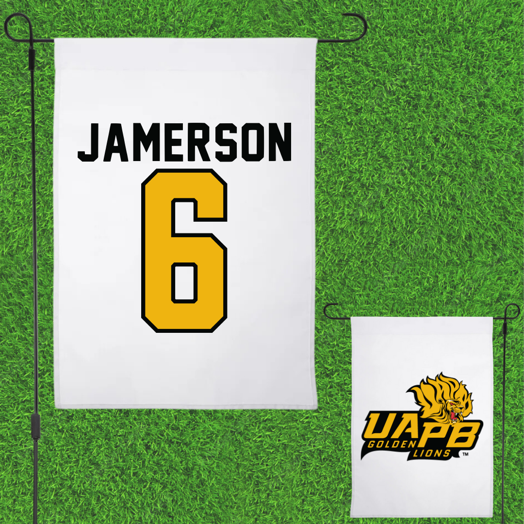 University of Arkansas-Pine Bluff Football White Garden Flag - #6 Michael Jamerson