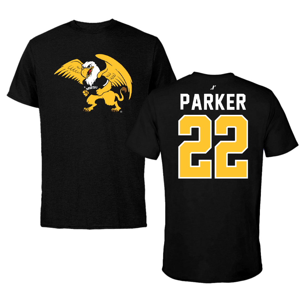 Missouri Western State University Football Black Performance Tee - #22 Denver Parker