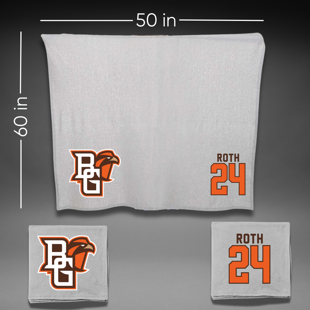 Bowling Green State University Softball Gray Blanket - #24 Alyvia Roth