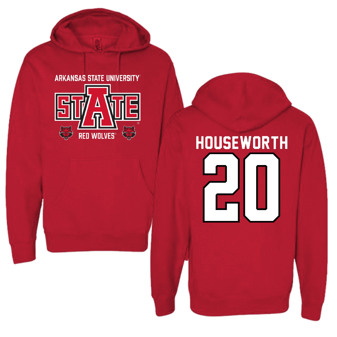 Arkansas State University Baseball Red General Hoodie - #20 Aidan Houseworth
