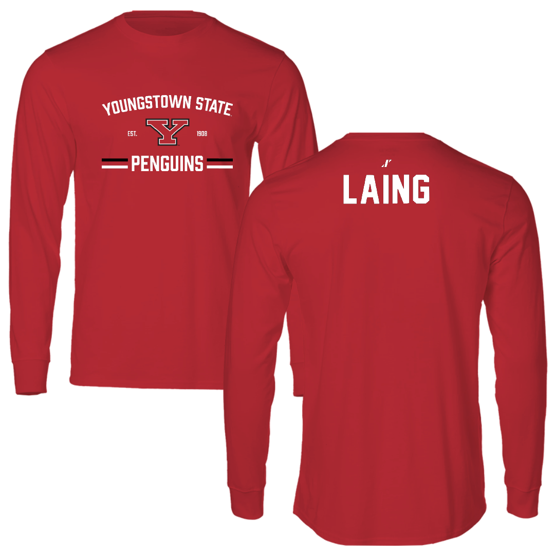 Youngstown State University Swimming & Diving Red General Performance Long Sleeve - Darren Laing
