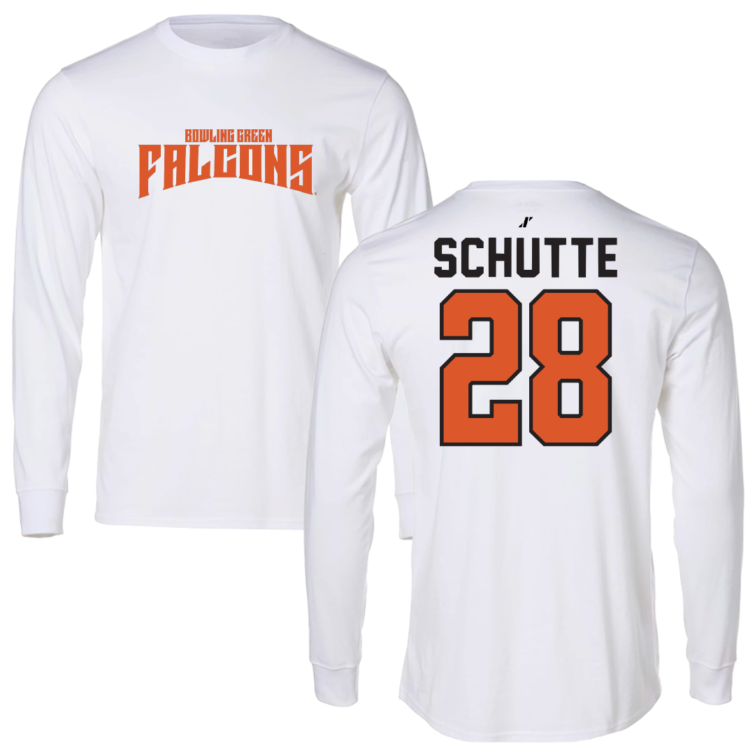 Bowling Green State University Soccer White Classic Performance Long Sleeve - #28 Will Schutte