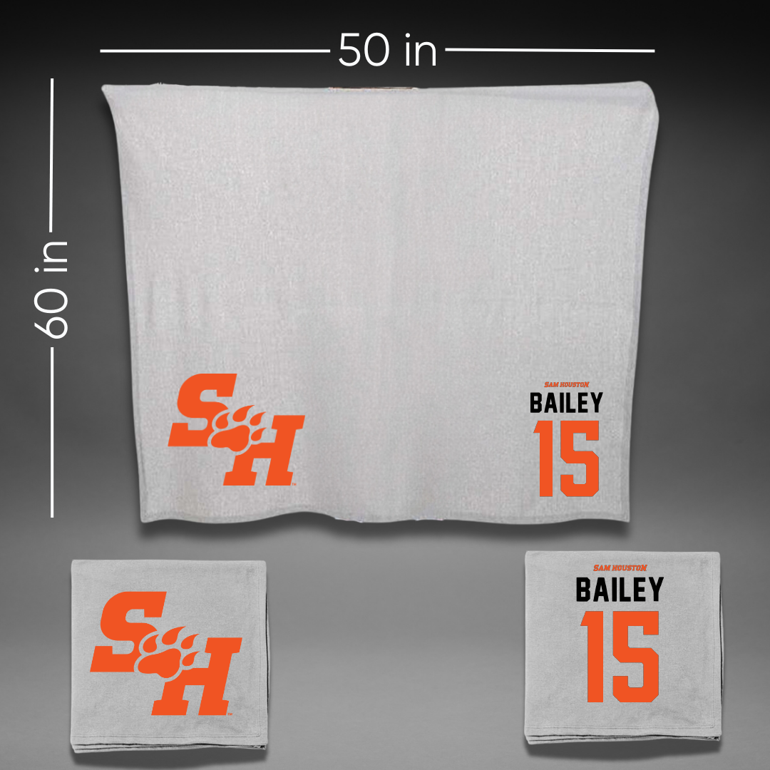 Sam Houston State University Football Gray Blanket - #15 DJ Bailey