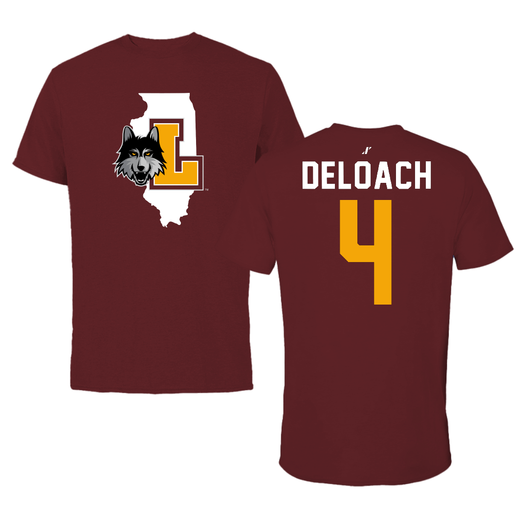 Loyola University-Chicago Basketball Maroon State Performance Tee - #4 Jalen DeLoach