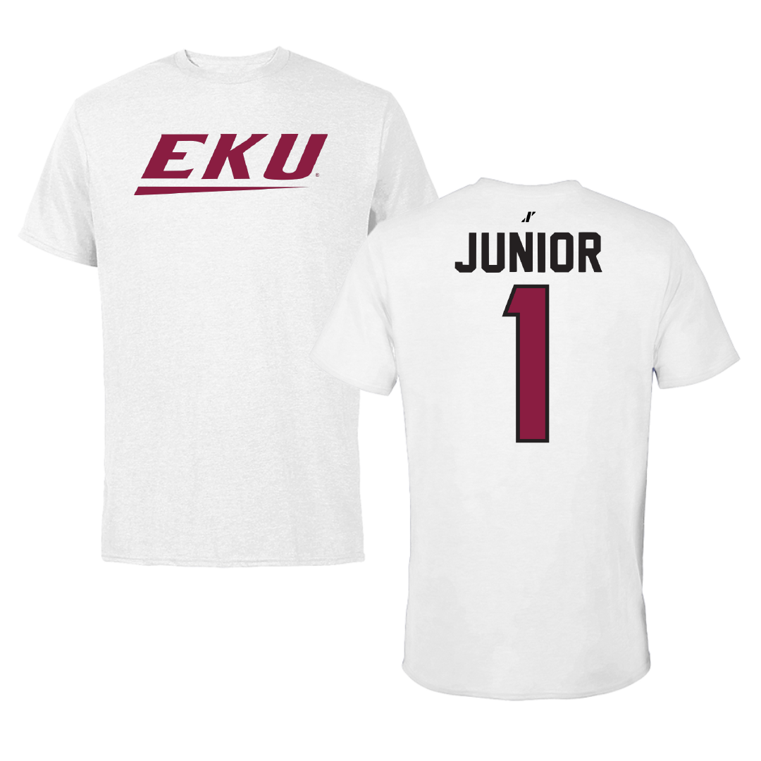Eastern Kentucky University Football White Tee - #1 Cam Junior
