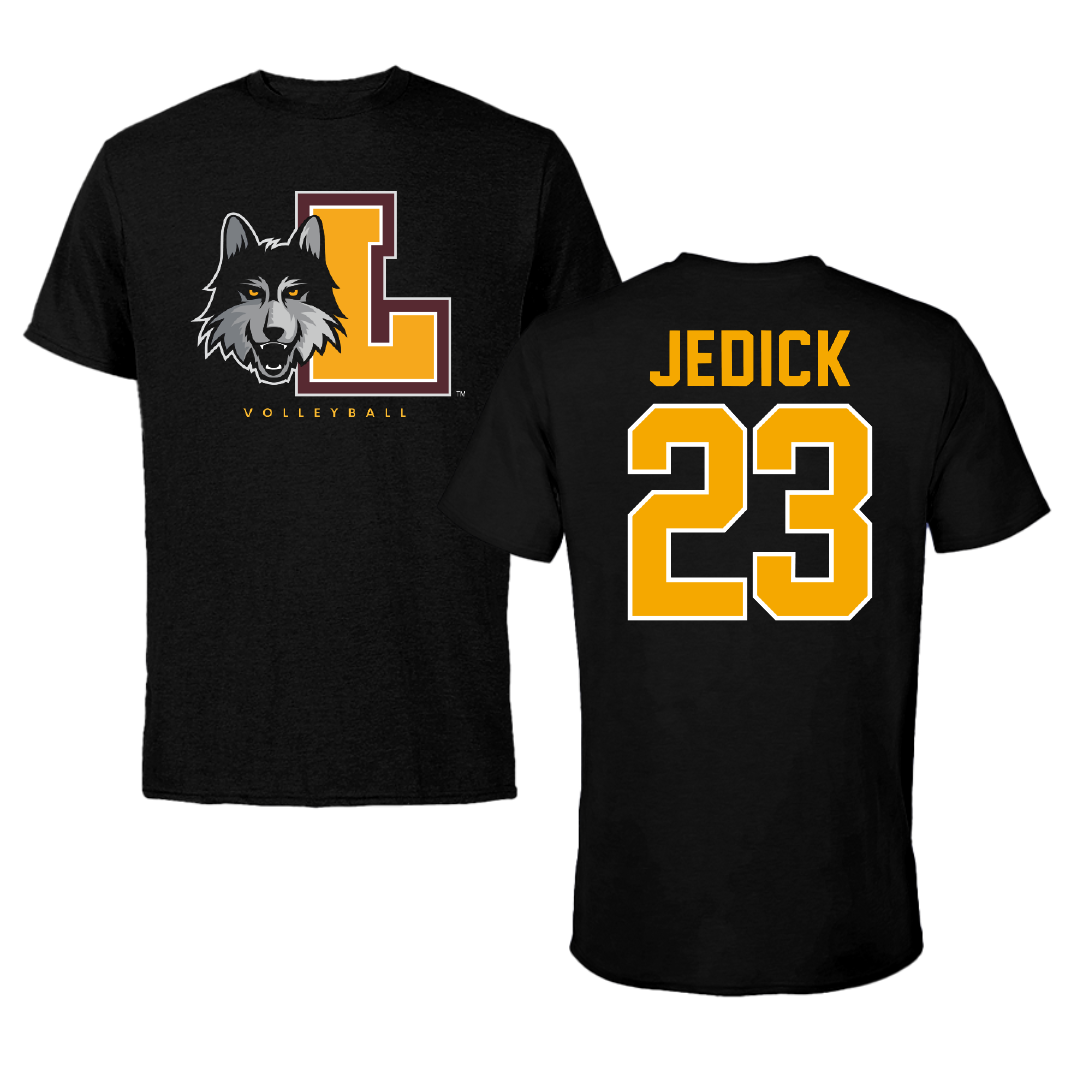 Loyola University-Chicago Volleyball Black Mascot Performance Tee - #23 Jack Jedick