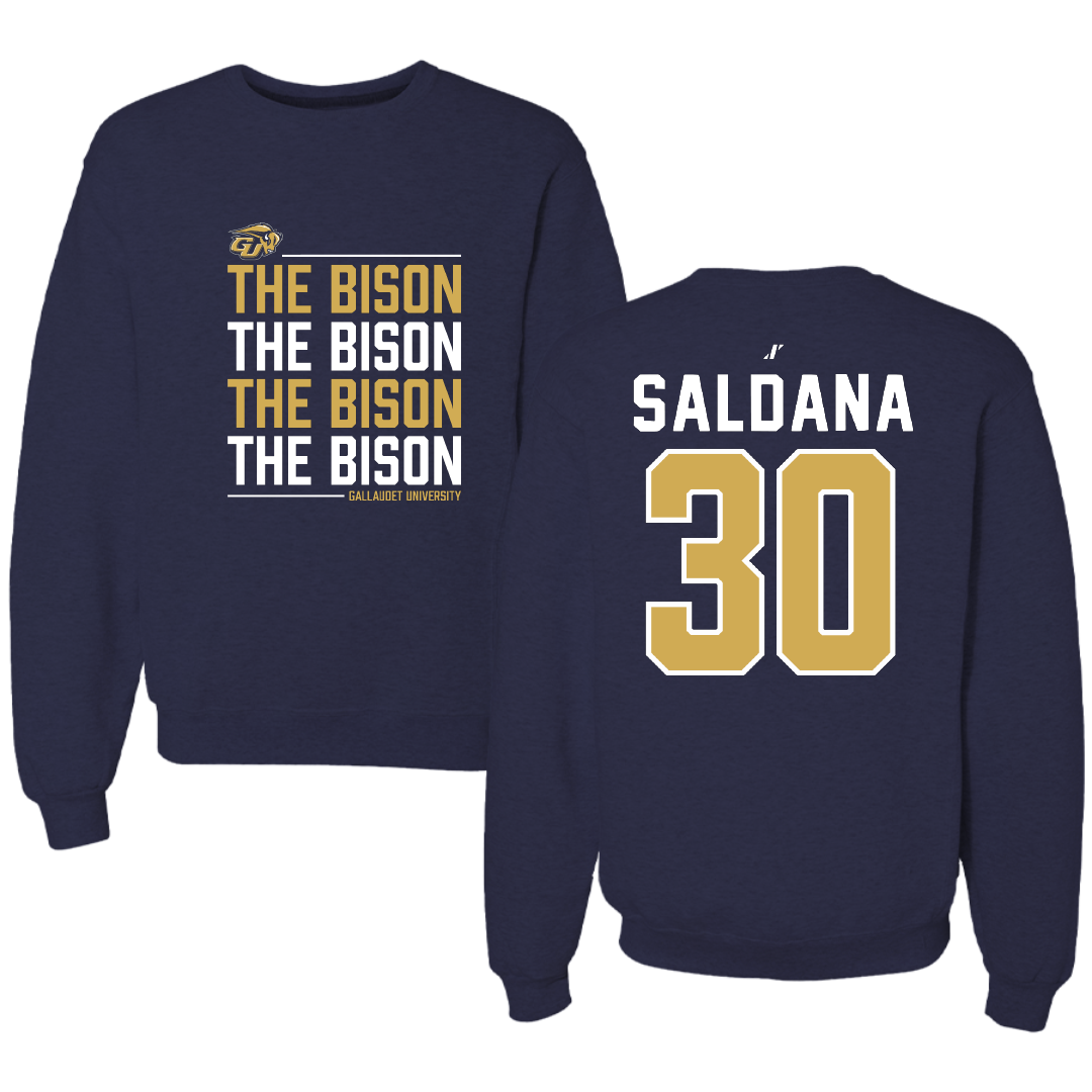 Gallaudet University Basketball Navy General Crewneck - #30 Mariyah Saldana