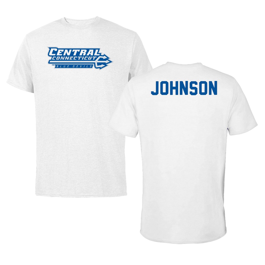 Central Connecticut State University Cheer White Performance Tee - Maiyah Johnson