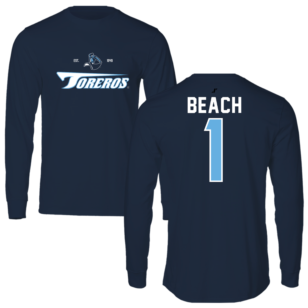 University of San Diego Volleyball Navy General Long Sleeve - #1 Neomi Beach