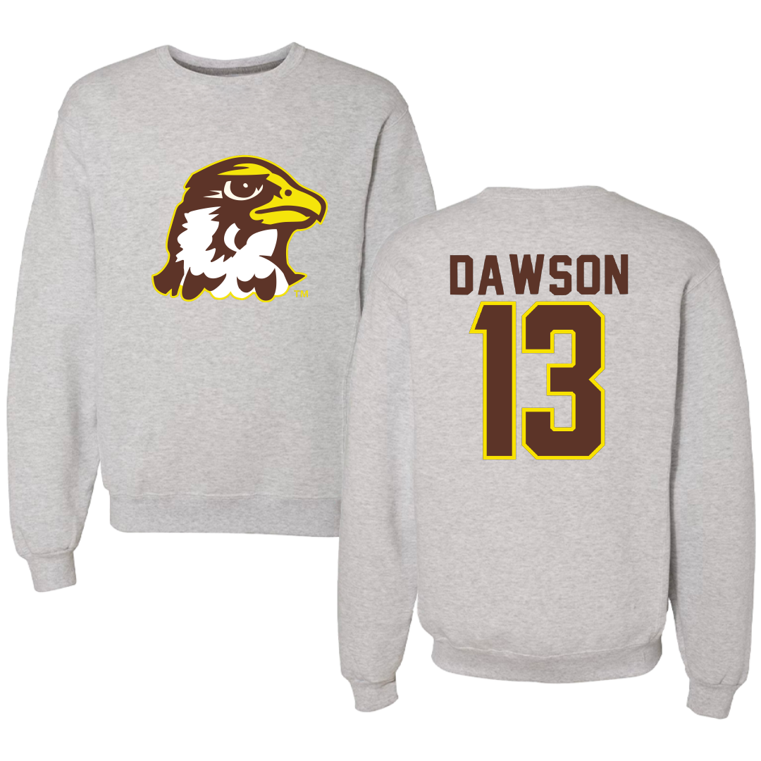 Quincy University Basketball Gray Crewneck - #13 Janiece Dawson