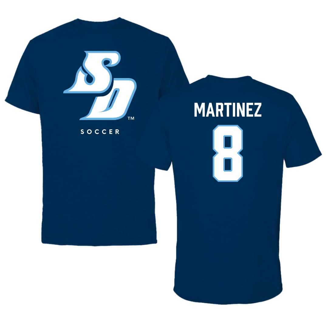 University of San Diego Soccer Navy Performance Tee - #8 Josh Martinez