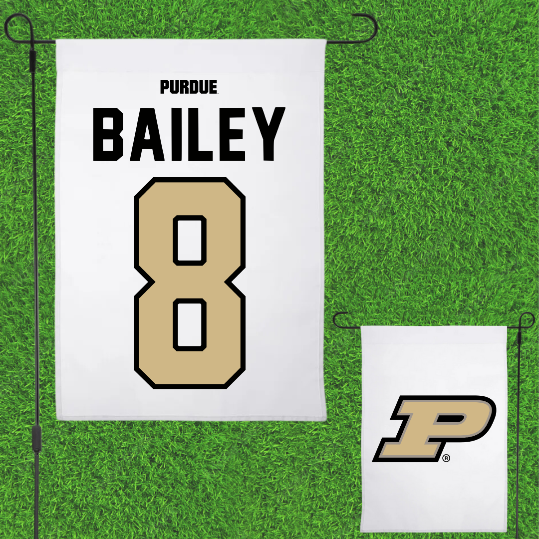 Purdue University Softball White Garden Flag - #8 Kyndall Bailey