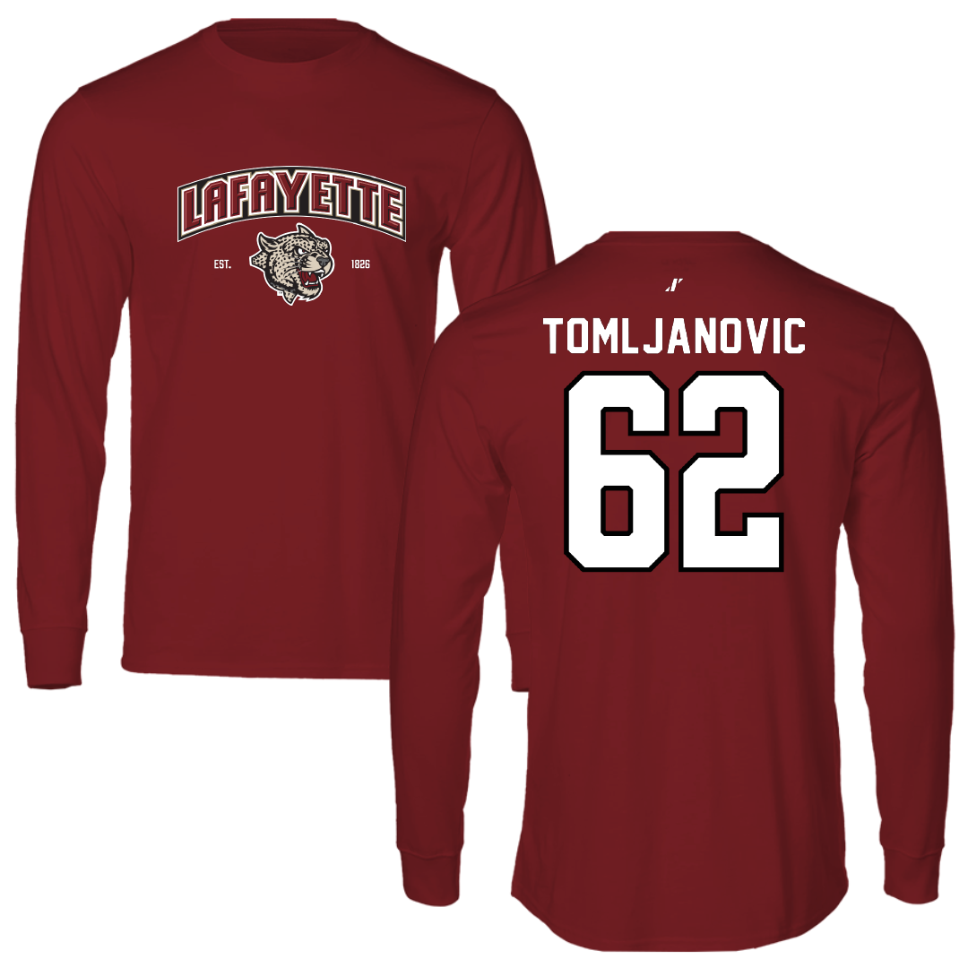 Lafayette College Football Cardinal General Long Sleeve - #62 Marc Tomljanovic