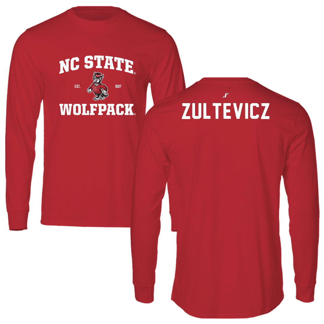 North Carolina State University Gymnastics Red General Performance Long Sleeve - Krista Zultevicz
