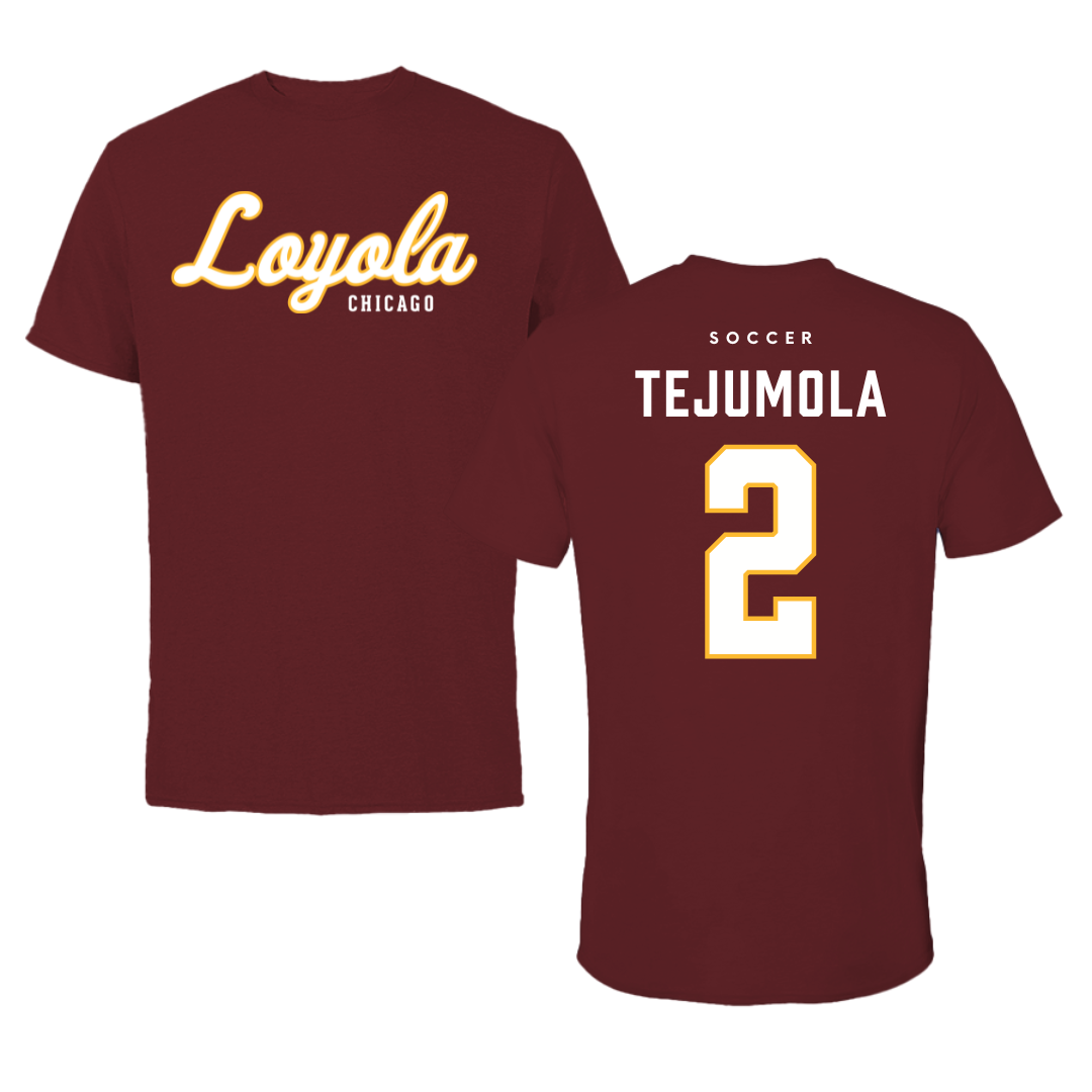 Loyola University-Chicago Soccer Maroon Loyola Performance Tee - #2 Kamran Tejumola