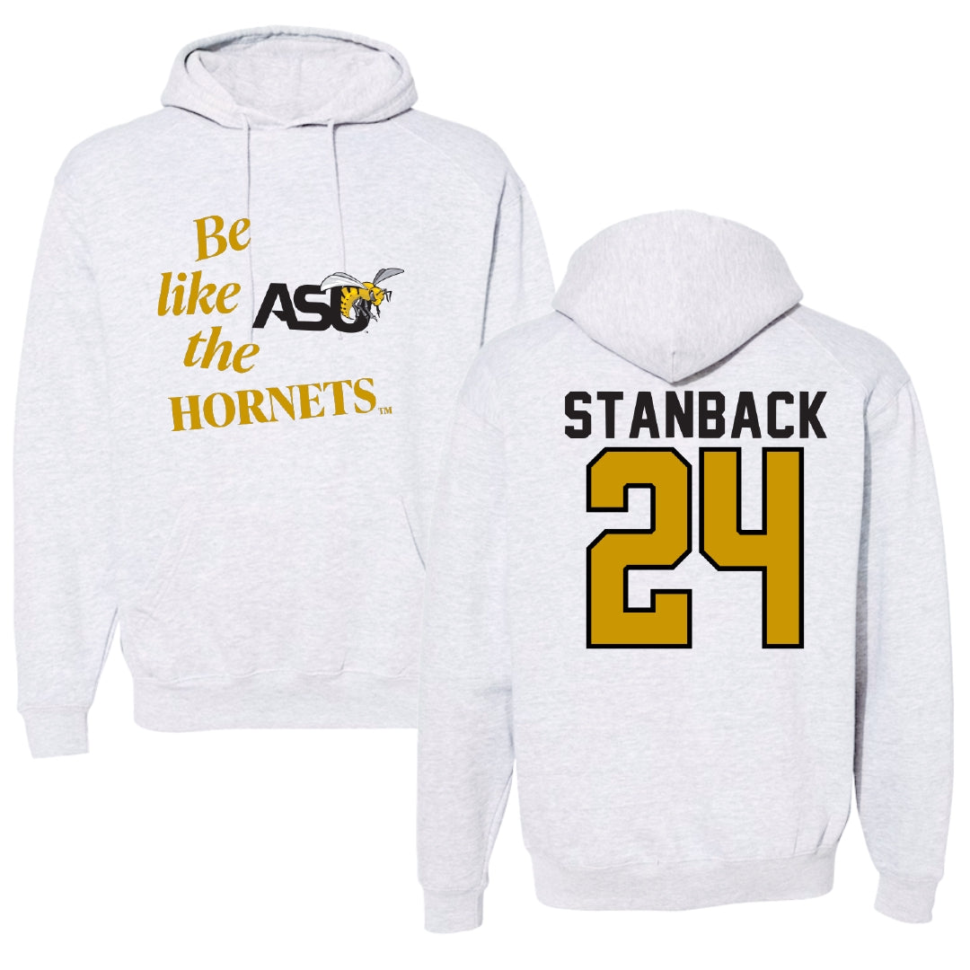 Alabama State University Basketball Light Gray Be Like Us Hoodie - #24 Jerquarius Stanback