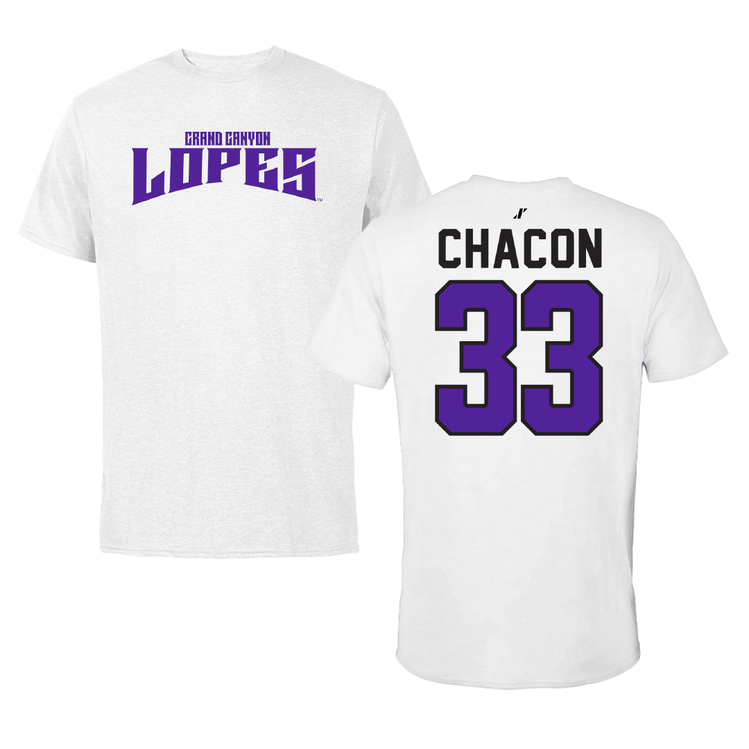 Grand Canyon University Baseball White Classic Tee - #33 Dominic Chacon