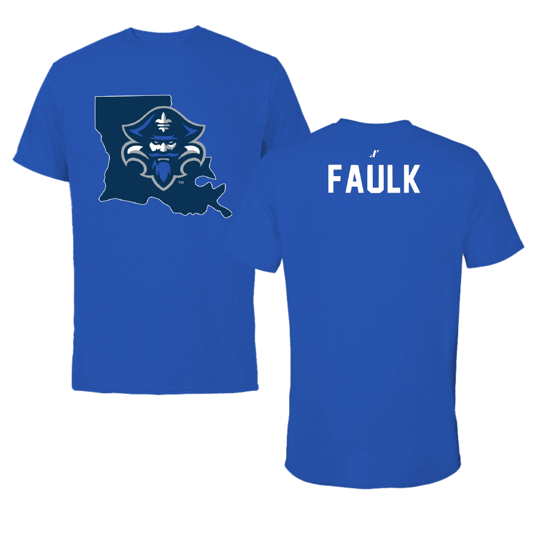 University of New Orleans POM Blue State Tee - Charisma Faulk