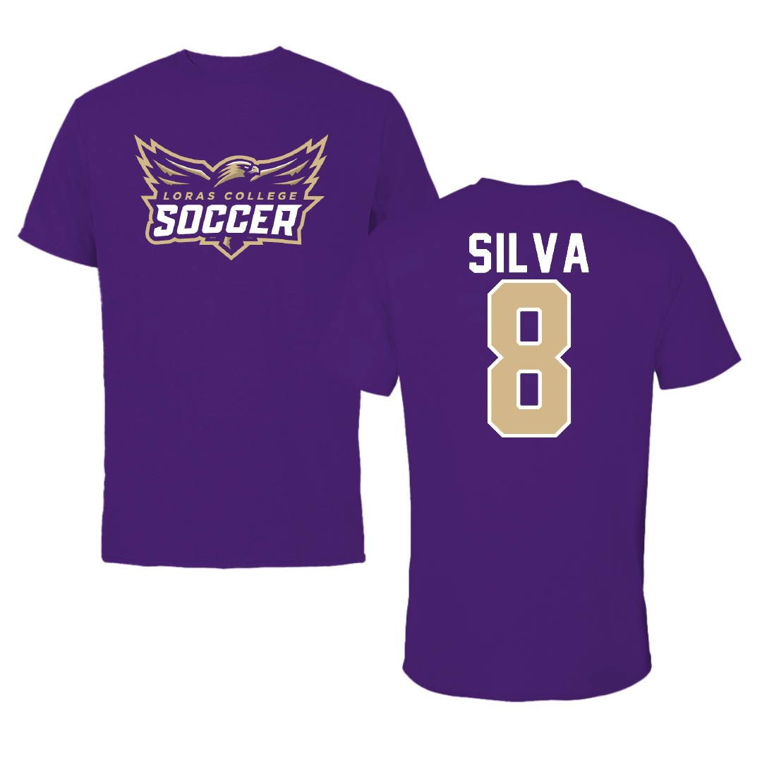 Loras College Soccer Purple Soccer Performance Tee - #8 Ernesto Silva