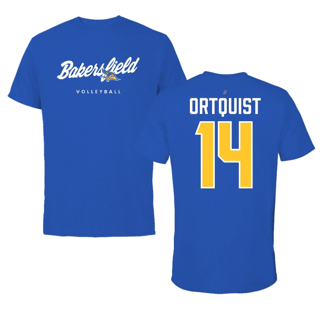 California State University-Bakersfield Volleyball Blue Performance Tee - #14 Sophia Ortquist