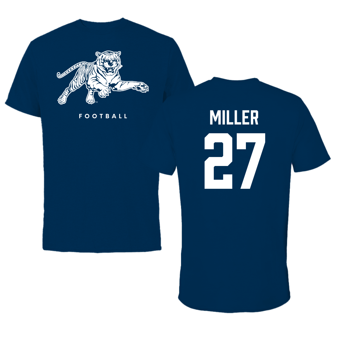 Jackson State University Football Navy Tee - #27 Ahmad Miller