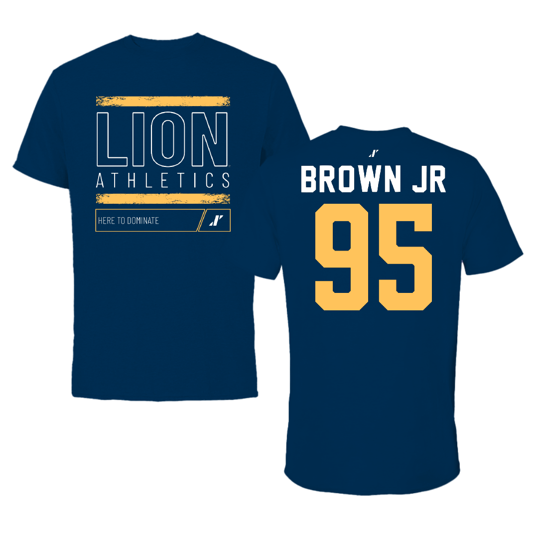 East Texas A&M University Football Navy Dominate Tee - #95 Patrick Brown-Jr.