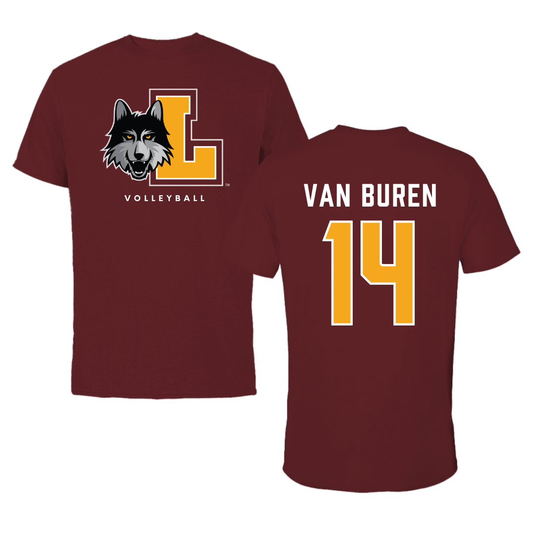 Loyola University-Chicago Volleyball Maroon Mascot Tee - #14 Parker Van Buren