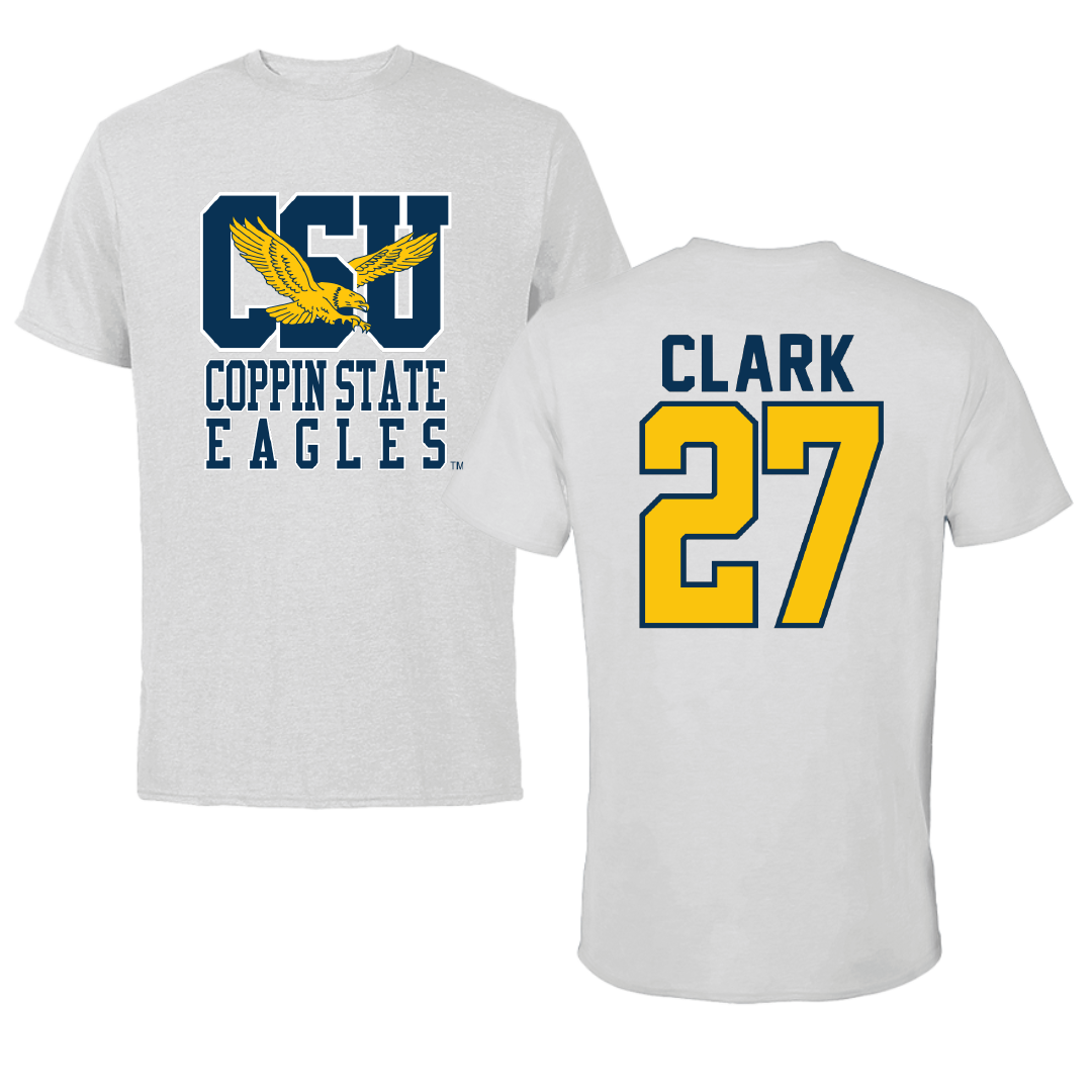Coppin State University Baseball Light Gray Performance Tee - #27 Jayden Clark