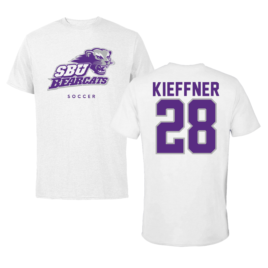 Southwest Baptist University Soccer White Performance Tee - #28 Caroline Kieffner
