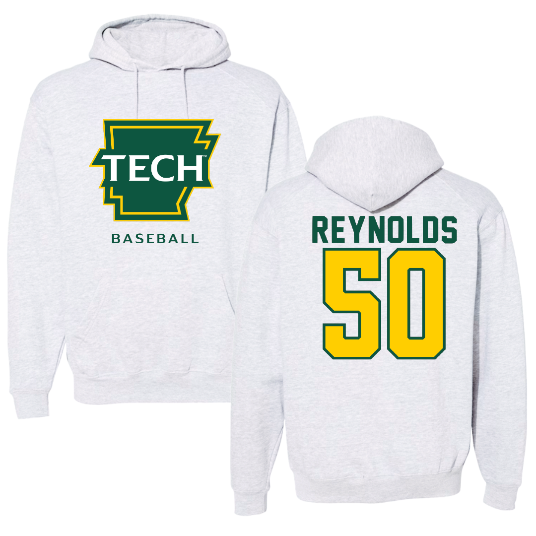 Arkansas Tech University Baseball Gray Hoodie - #50 Aidan Reynolds
