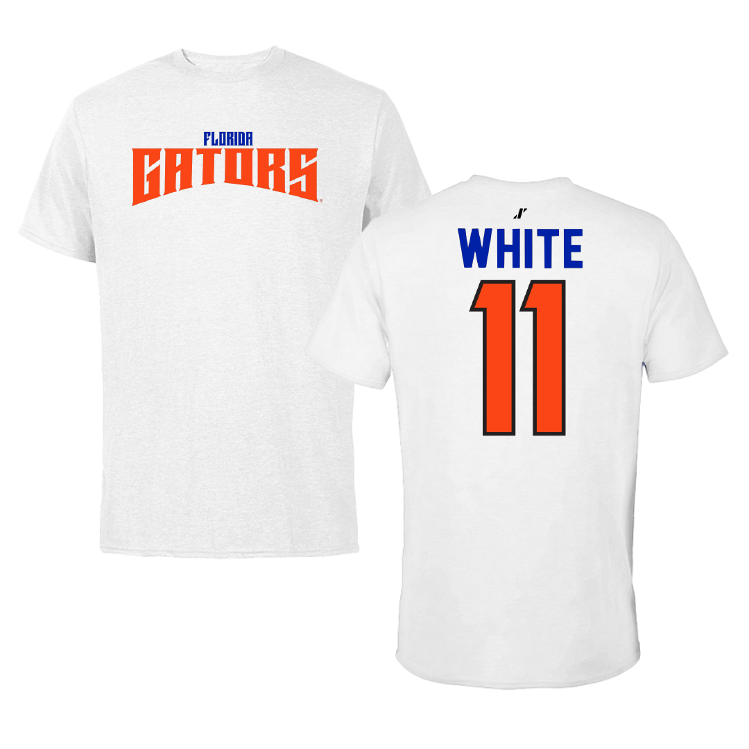University of Florida Soccer White Classic Tee - #11 Sophie White