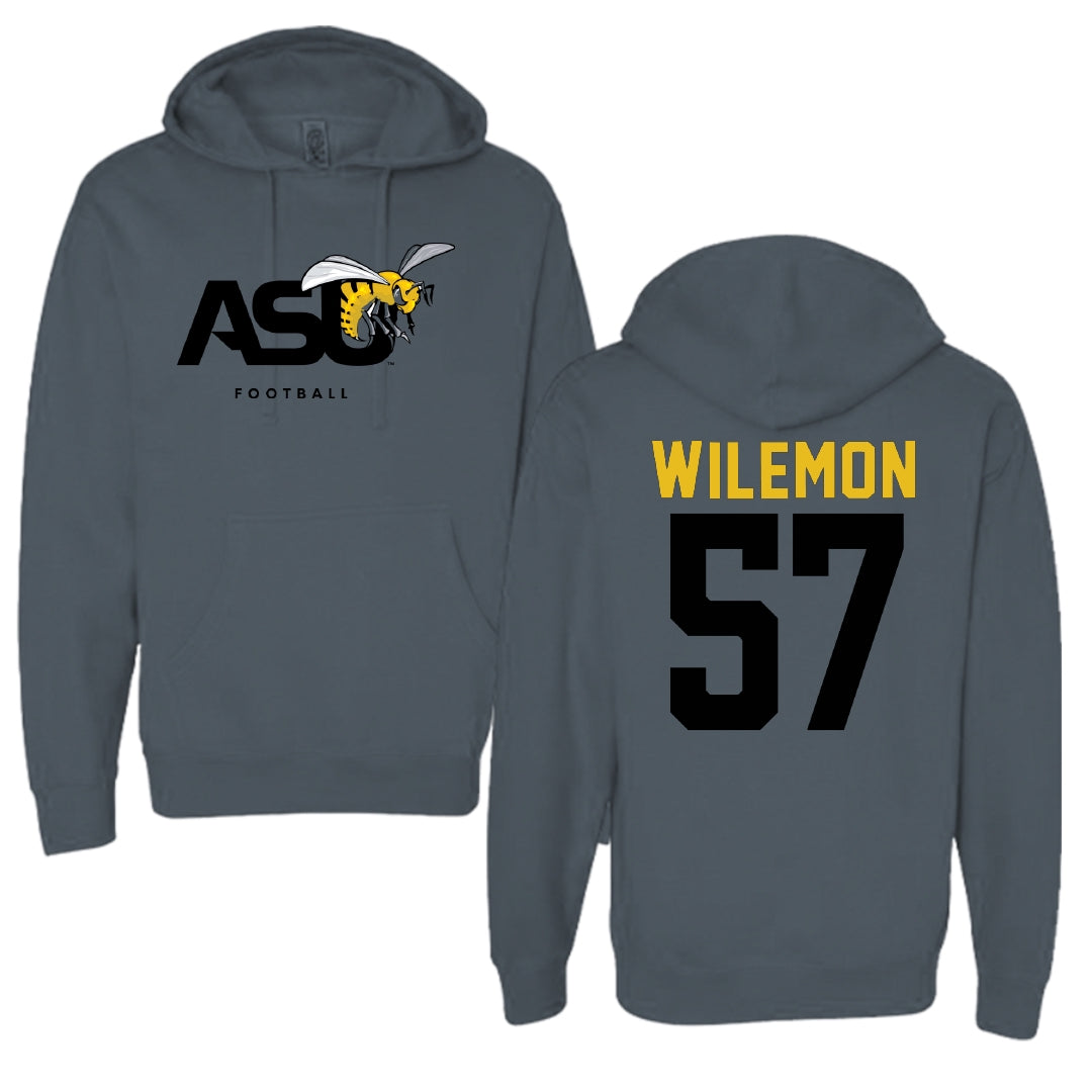 Alabama State University Football Dark Gray Hoodie - #57 Garrett Wilemon