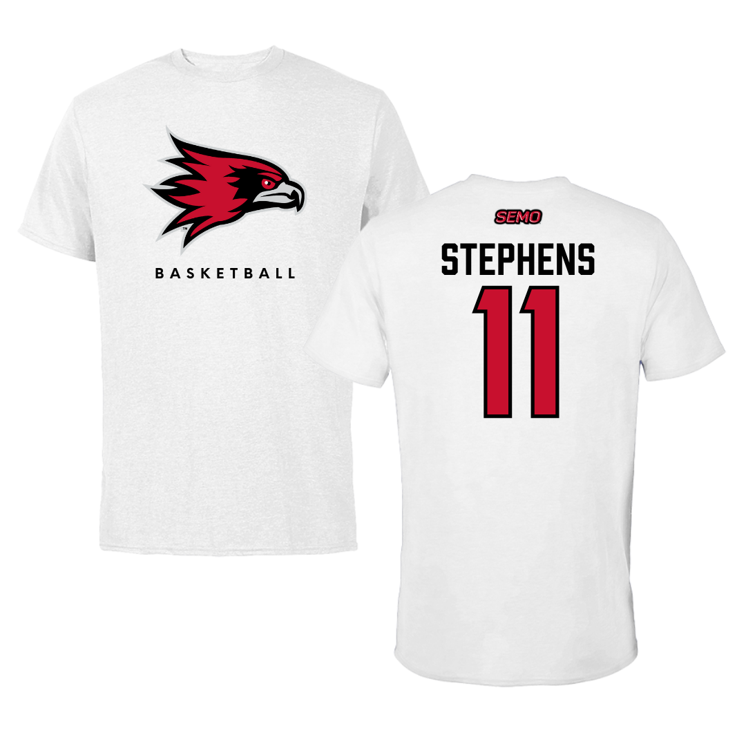 Southeast Missouri State University Basketball White Performance Tee - #11 Abby Stephens