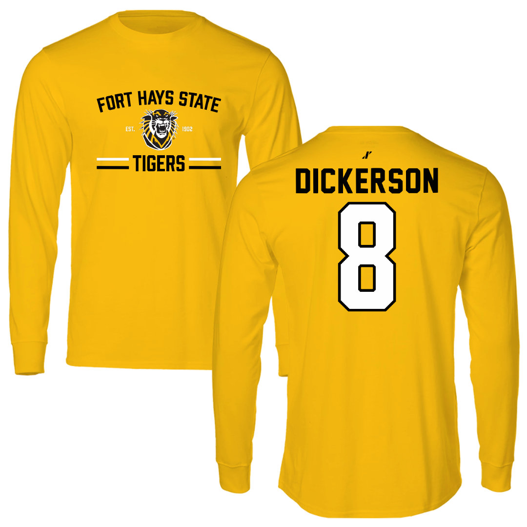 Fort Hays State University Soccer Gold General Performance Long Sleeve - #8 Bryce Dickerson