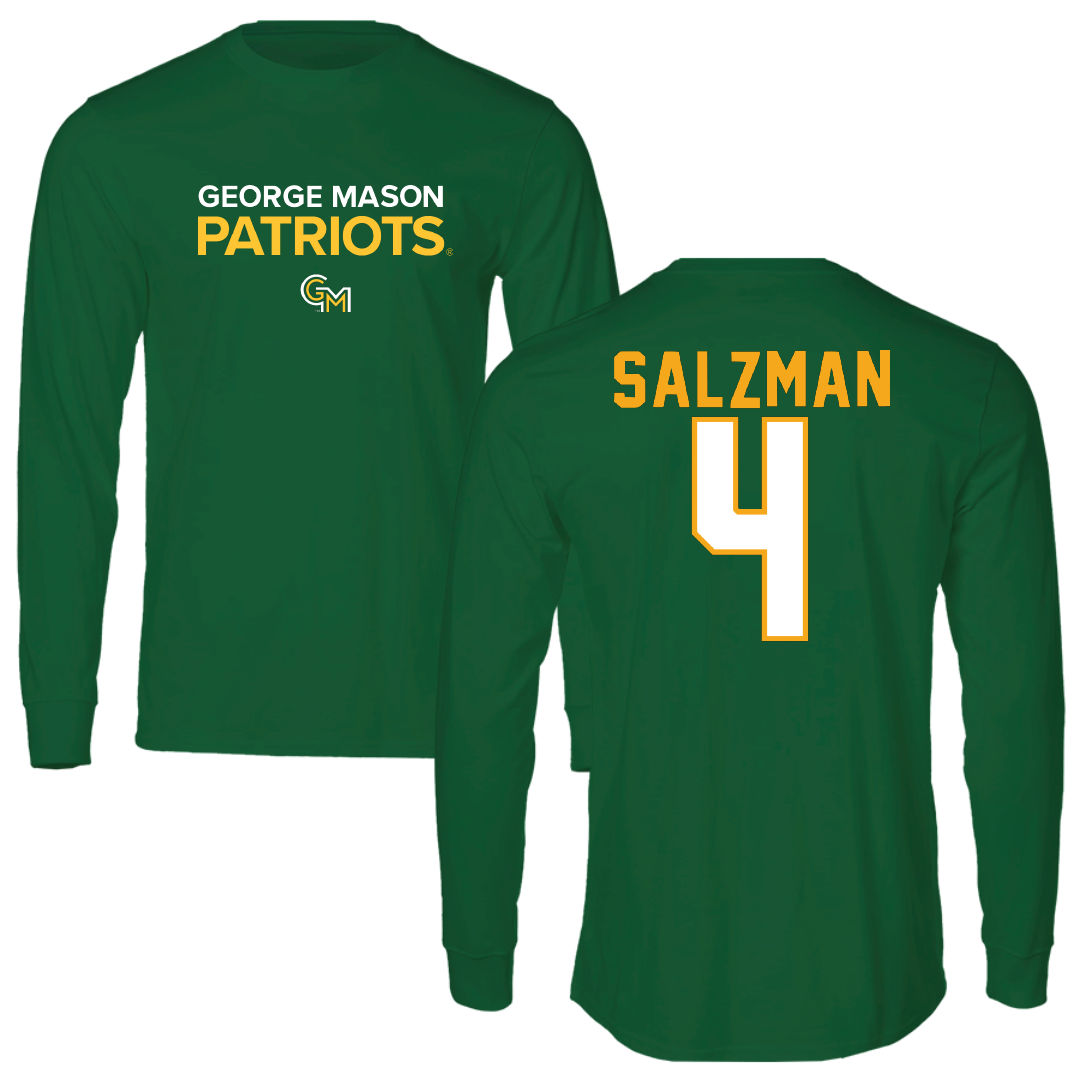 George Mason University Softball Green Performance Long Sleeve - #4 Emma Salzman