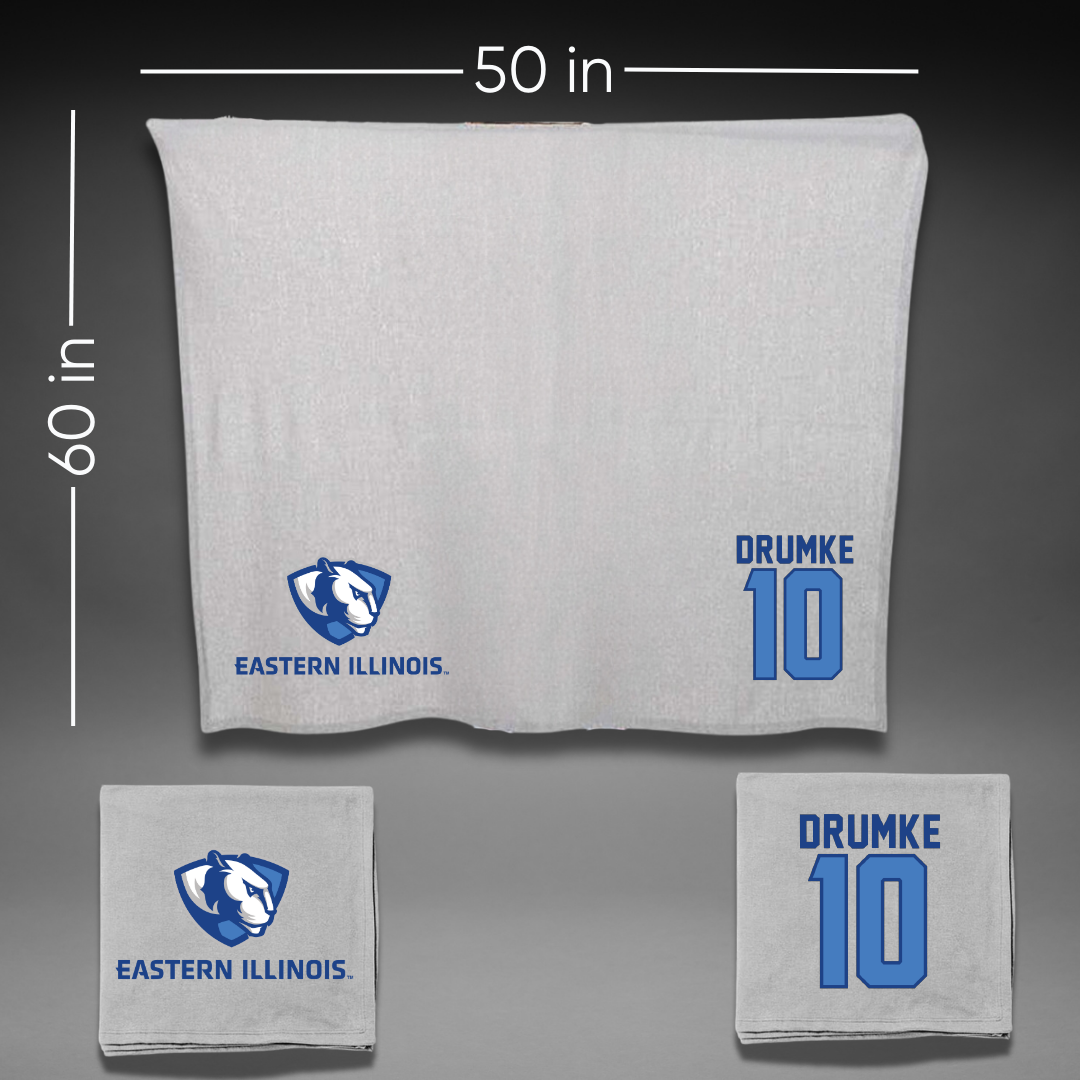 Eastern Illinois University Baseball Gray Blanket - #10 Dylan Drumke