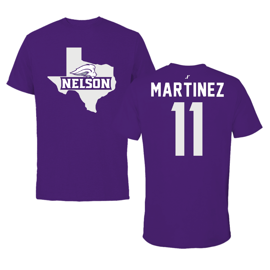 Nelson University Baseball Purple State Performance Tee - #11 Jake Martinez