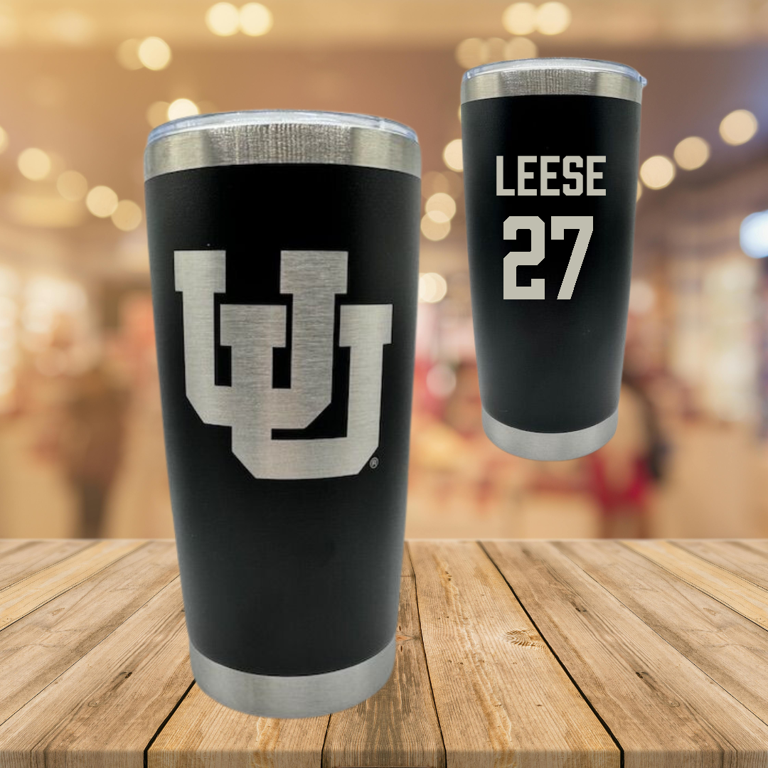 University of Utah Lacrosse Black Stainless Steel Tumbler - #27 Will Leese
