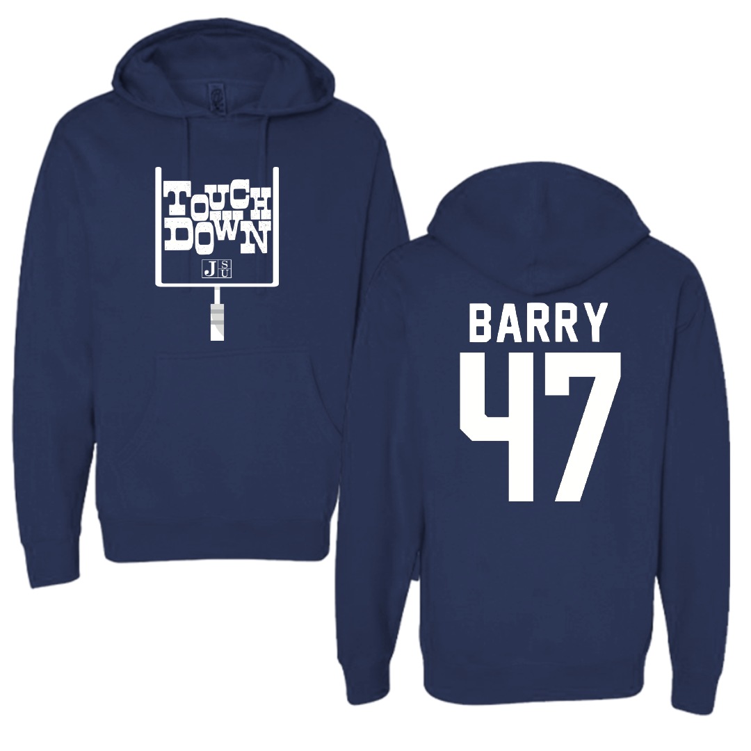 Jackson State University Football Navy Touchdown Hoodie - #47 Jackson Barry