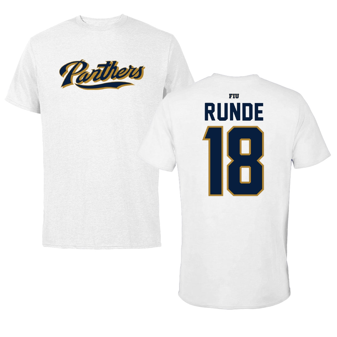 Florida International University Baseball White Performance Tee - #18 Logan Runde