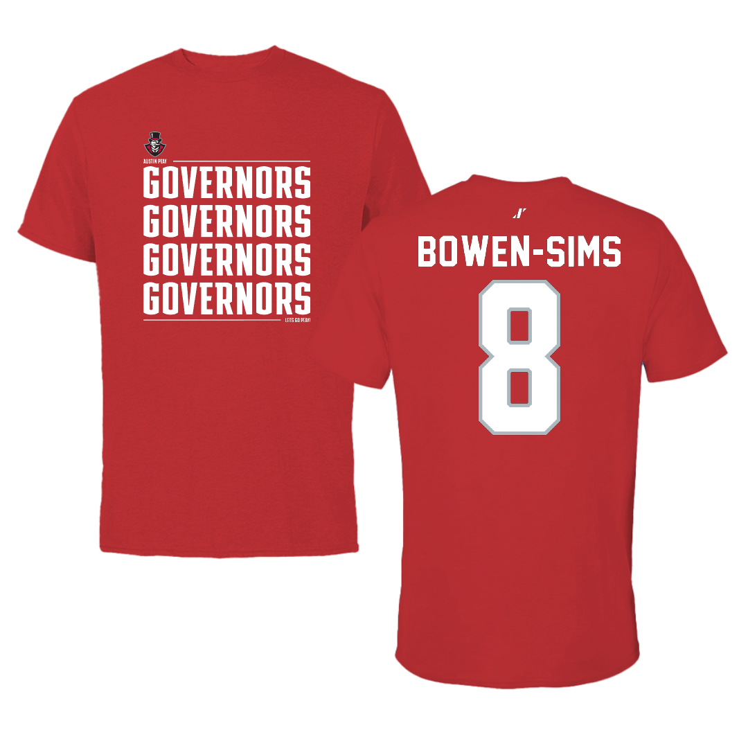 Austin Peay State University Football Red General Performance Tee - #8 Malik Bowen-Sims