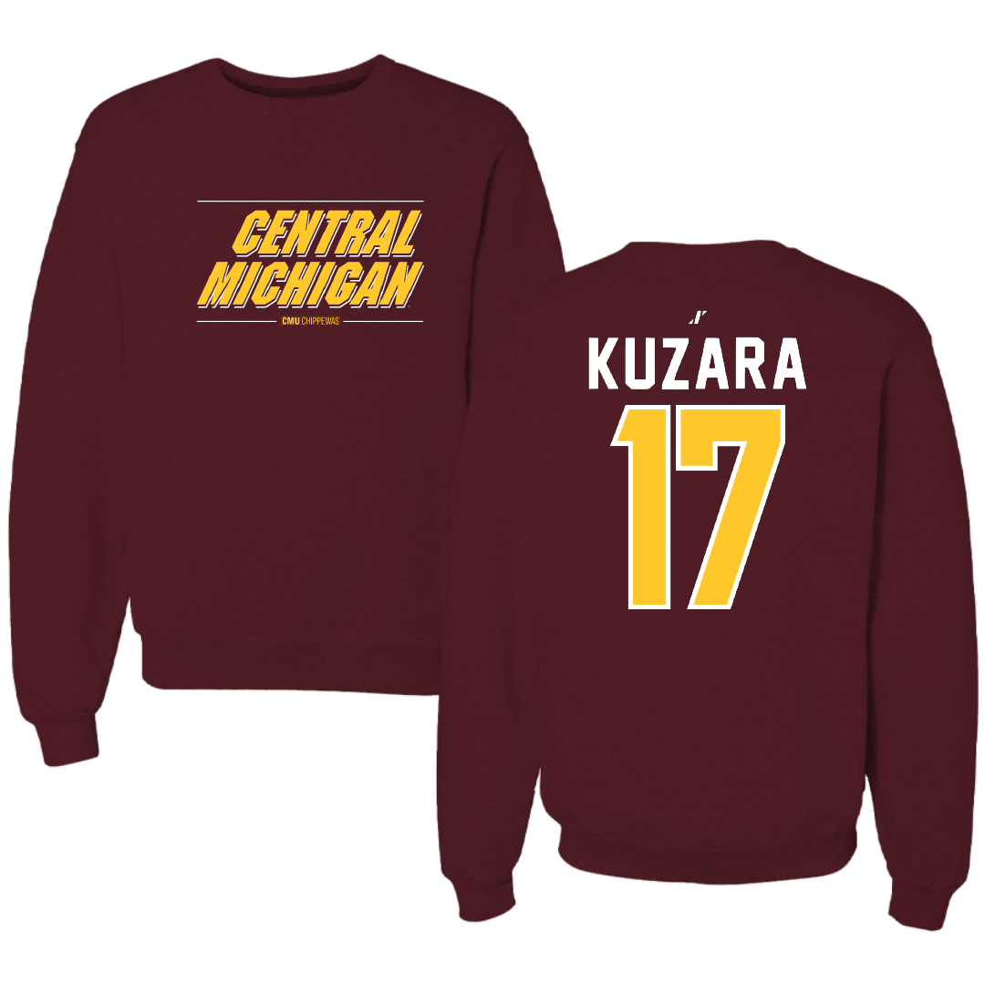 Central Michigan University Softball Maroon General Crewneck - #17 Jenna Kuzara