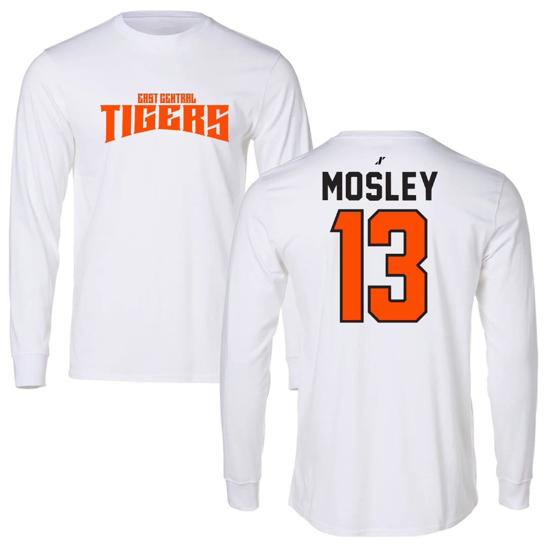 East Central University Basketball White Classic Performance Long Sleeve - #13 Peyton Mosley