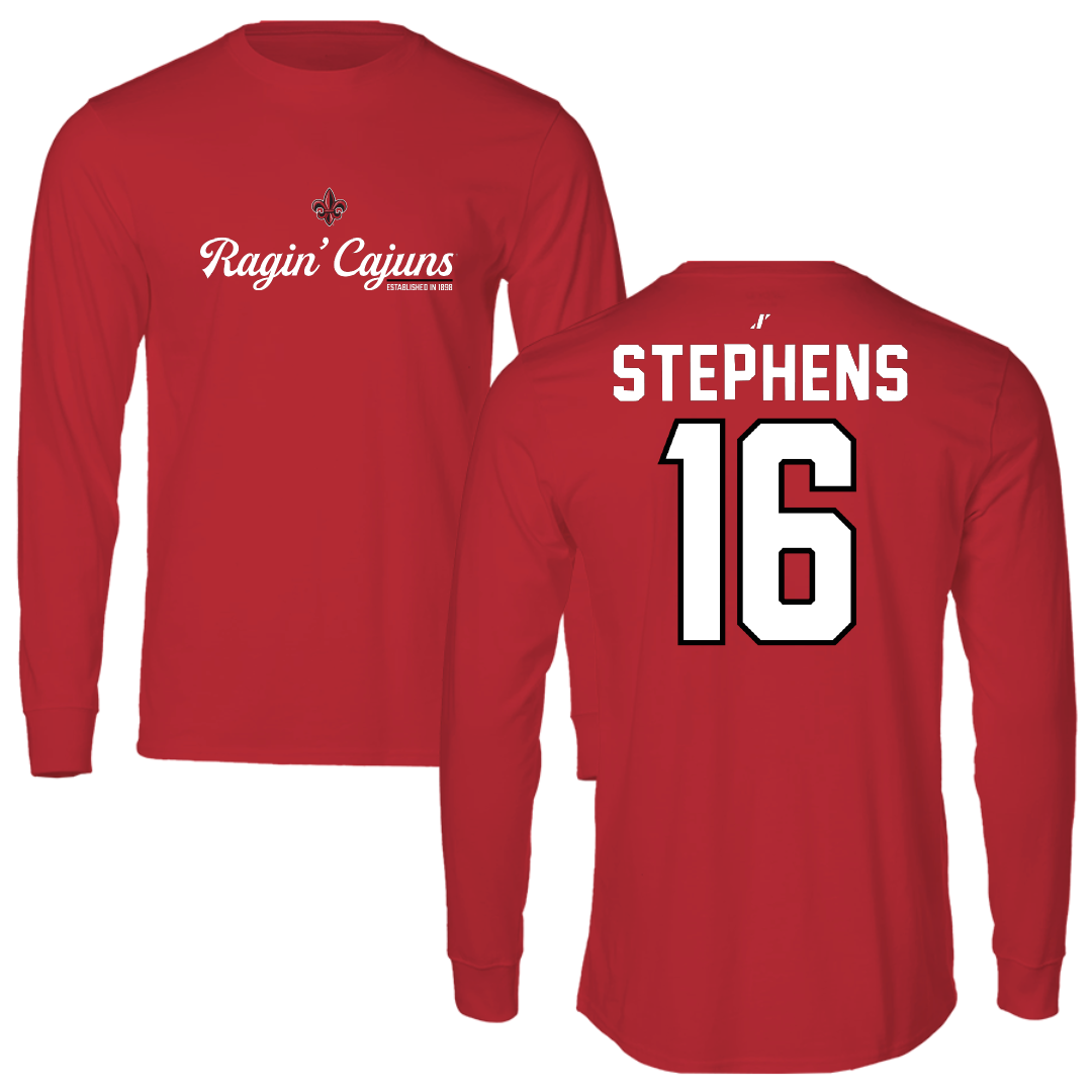 University of Louisiana at Lafayette Soccer Red General Performance Long Sleeve - #16 Sisley Stephens