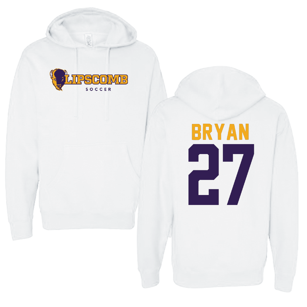Lipscomb University Soccer White Hoodie - #27 William Bryan