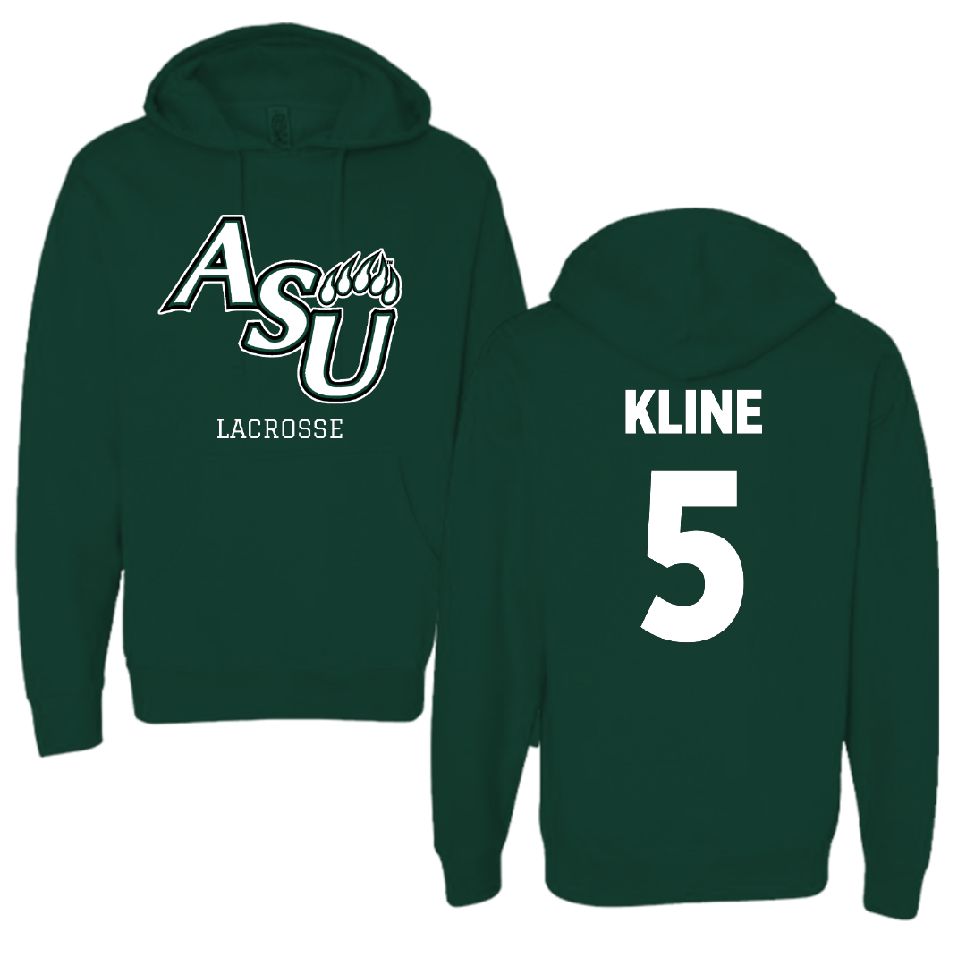 Adams State University Lacrosse Forest Green Block Hoodie - #5 Samuel Kline
