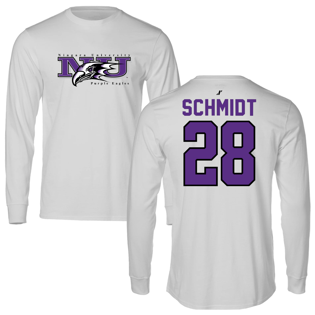 Niagara University Soccer Light Gray Performance Long Sleeve - #28 Izzy Schmidt
