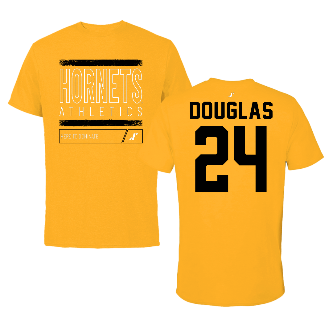 Alabama State University Baseball Gold Dominate Performance Tee - #24 Kameron Douglas