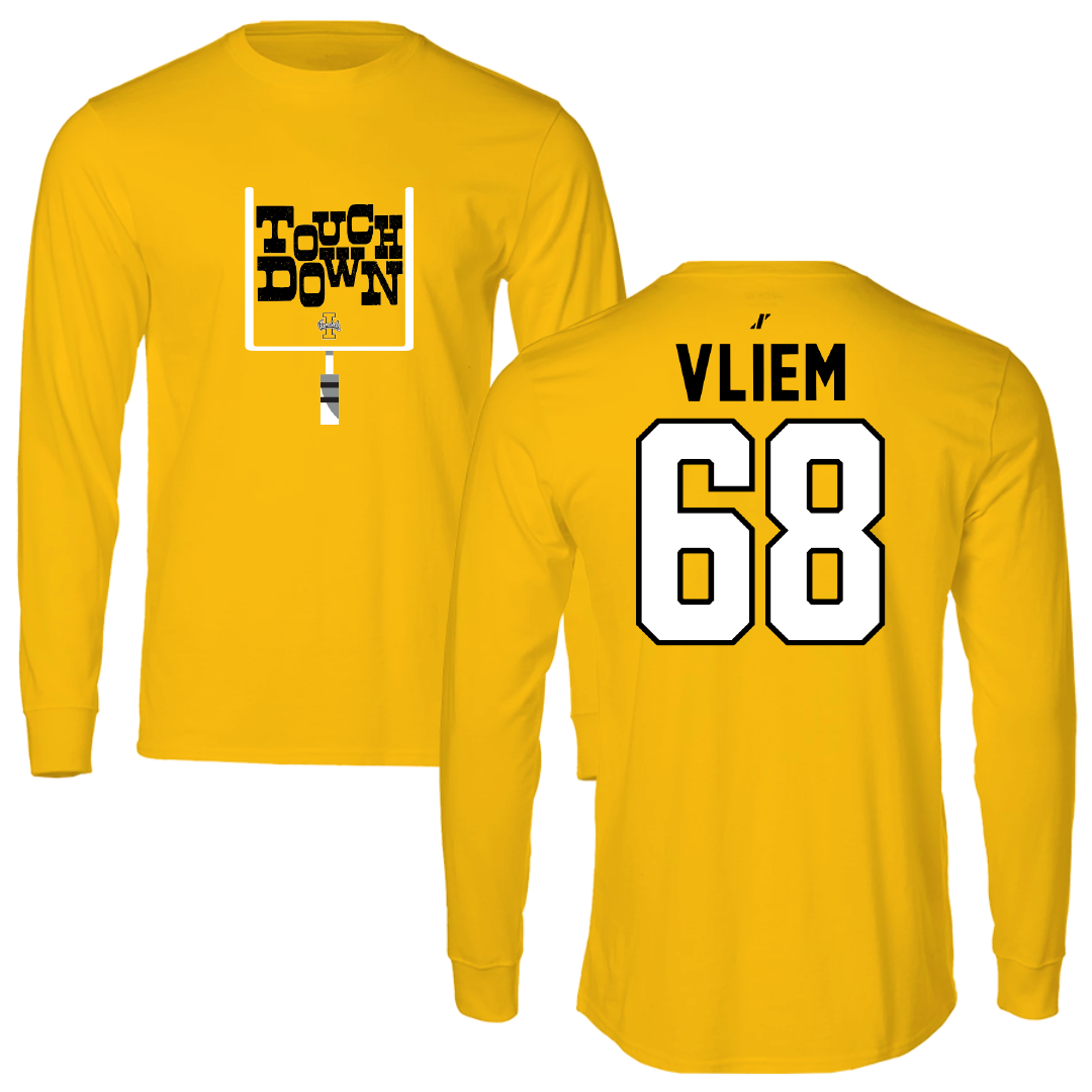 University of Idaho Football Gold Touchdown Long Sleeve - #68 Charlie Vliem