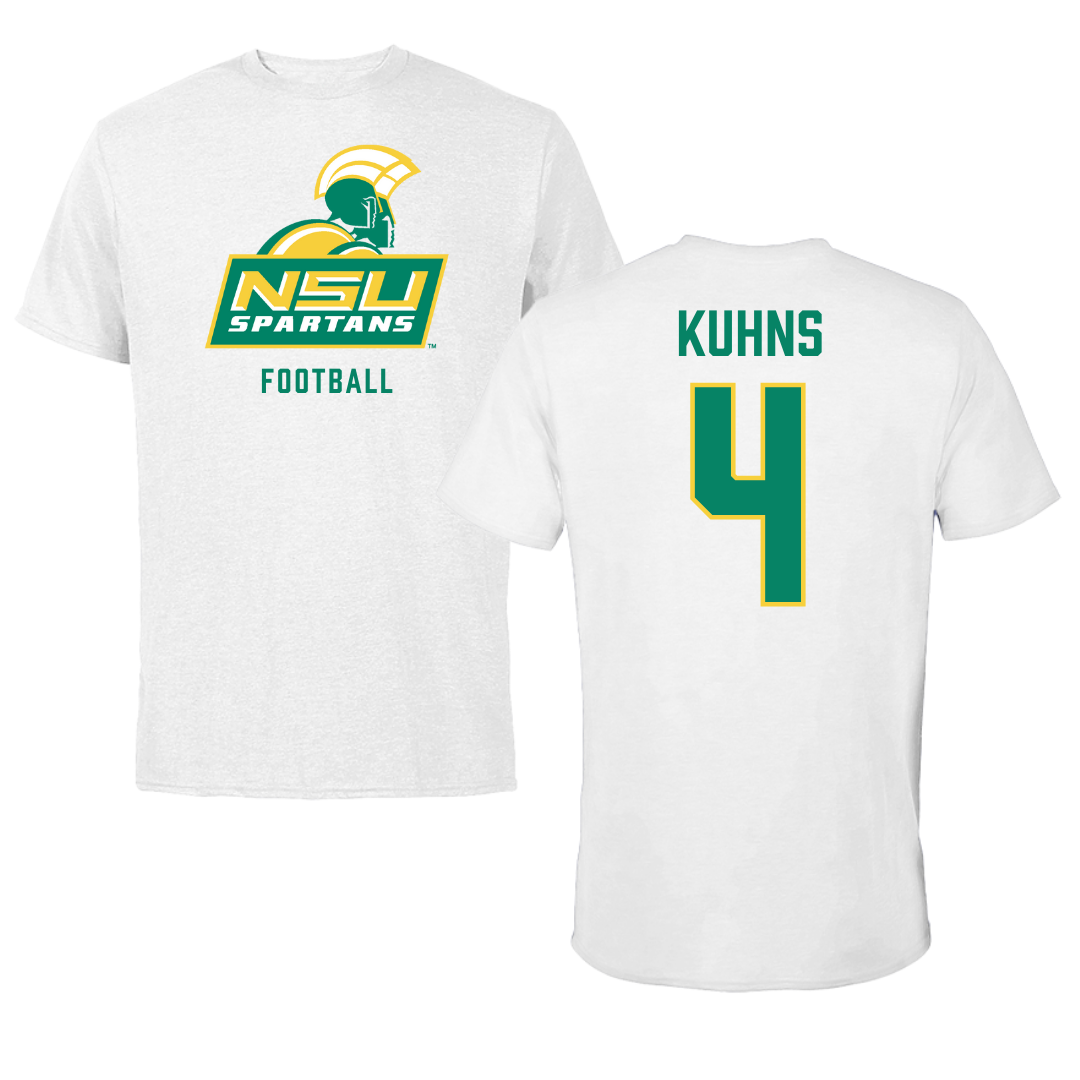 Norfolk State University Football White Tee - #4 Otto Kuhns